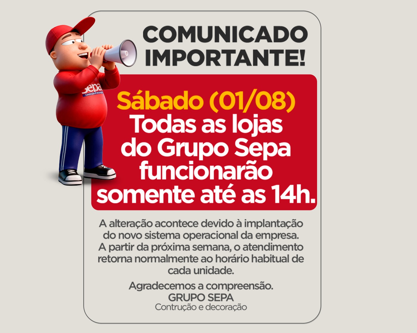Aviso de Sabado